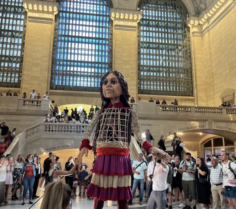 Little Amal walks through NYC