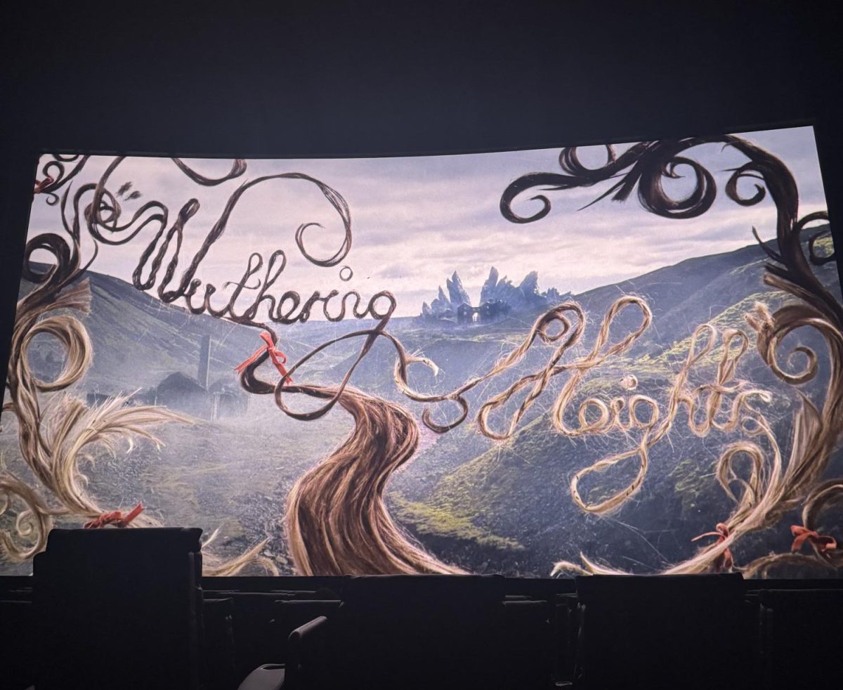 The "Wurthering Heights" title scene during a movie theater showing.